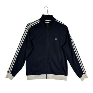 Original Penguin Full Zip Track Jacket Men's Navy Blue Size Large